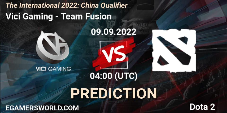 Vici Gaming - Team Fusion: прогноз. 09.09.2022 at 04:30, Dota 2, The International 2022: China Qualifier