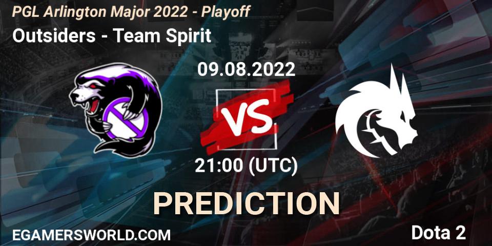 Outsiders - Team Spirit: прогноз. 09.08.2022 at 21:07, Dota 2, PGL Arlington Major 2022 - Playoff