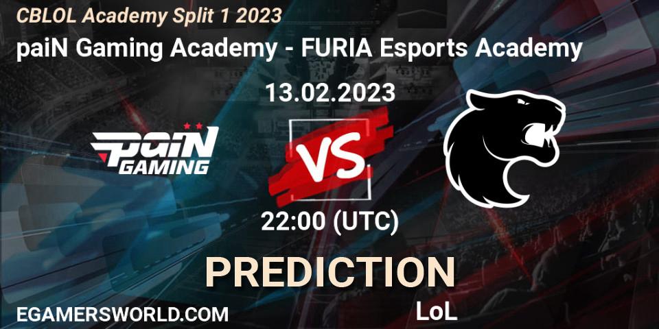 paiN Gaming Academy - FURIA Esports Academy: прогноз. 13.02.2023 at 22:00, LoL, CBLOL Academy Split 1 2023