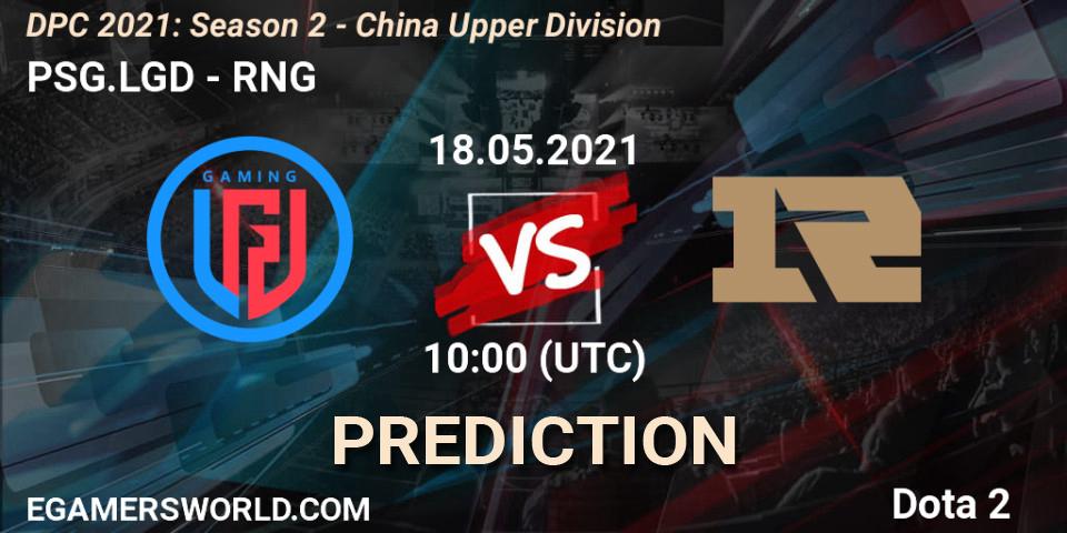 PSG.LGD - RNG: прогноз. 18.05.2021 at 09:55, Dota 2, DPC 2021: Season 2 - China Upper Division