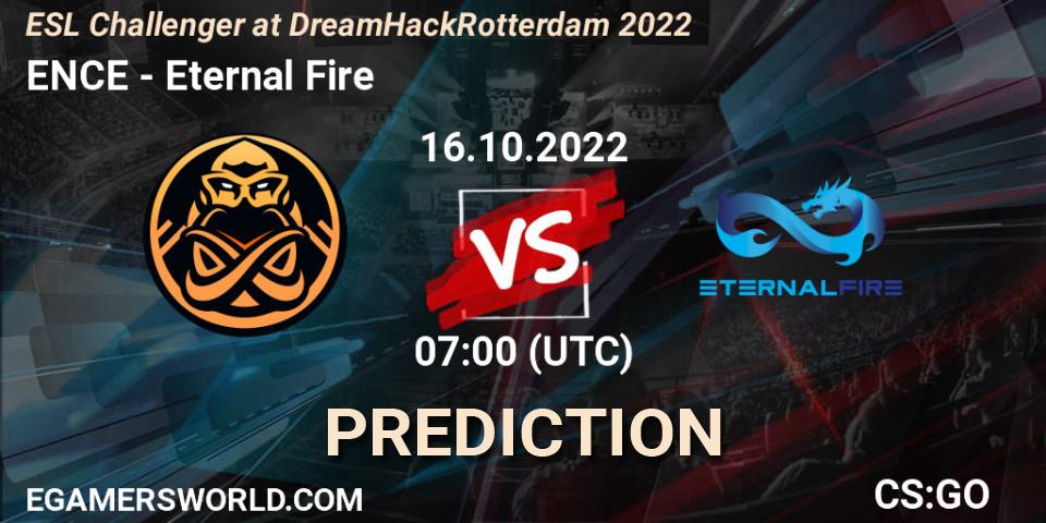 ENCE - Eternal Fire: прогноз. 16.10.2022 at 11:25, Counter-Strike (CS2), ESL Challenger at DreamHack Rotterdam 2022