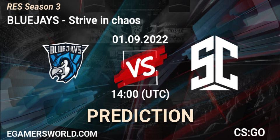 BLUEJAYS - Strive in chaos: прогноз. 01.09.2022 at 14:00, Counter-Strike (CS2), RES Season 3