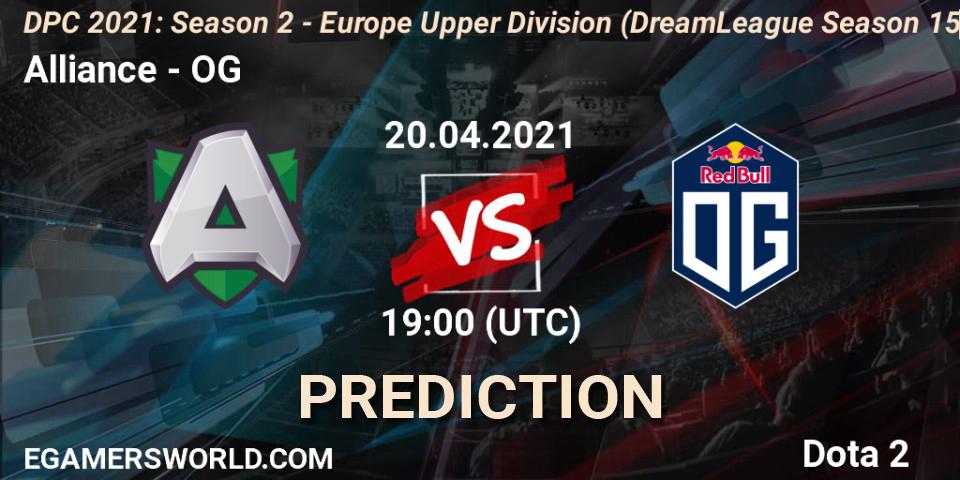 Alliance - OG: прогноз. 20.04.2021 at 19:22, Dota 2, DPC 2021: Season 2 - Europe Upper Division (DreamLeague Season 15)