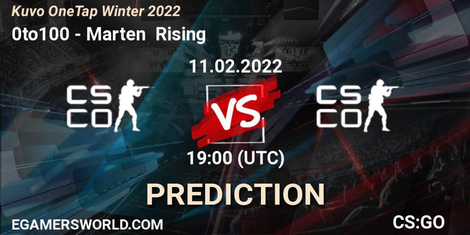 0to100 - Marten Rising: прогноз. 11.02.2022 at 20:45, Counter-Strike (CS2), Kuvo OneTap Winter 2022
