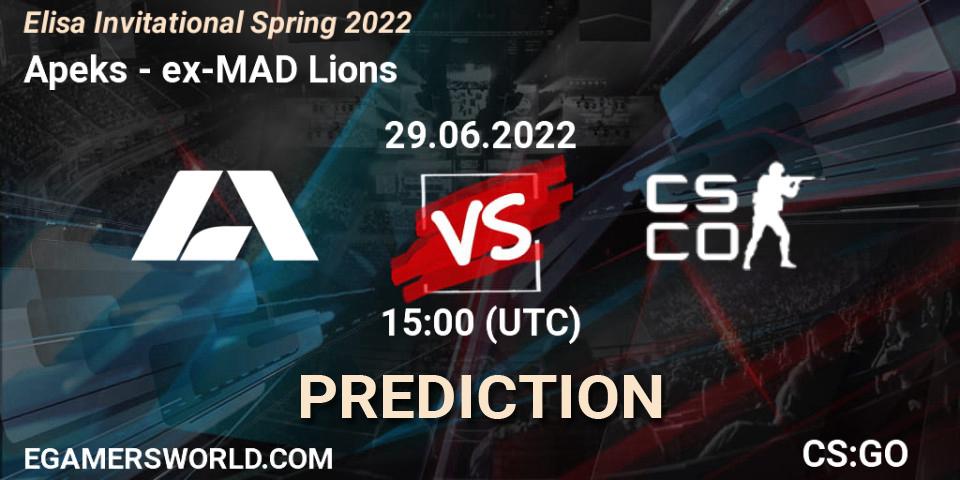 Apeks - ex-MAD Lions: прогноз. 29.06.2022 at 11:00, Counter-Strike (CS2), Elisa Invitational Spring 2022