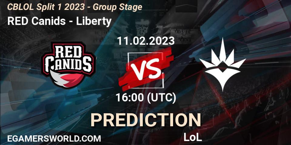 RED Canids - Liberty: прогноз. 11.02.2023 at 16:00, LoL, CBLOL Split 1 2023 - Group Stage