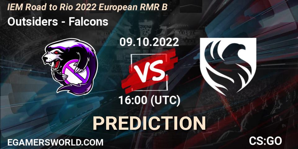 Outsiders - Falcons: прогноз. 09.10.2022 at 18:15, Counter-Strike (CS2), IEM Road to Rio 2022 European RMR B