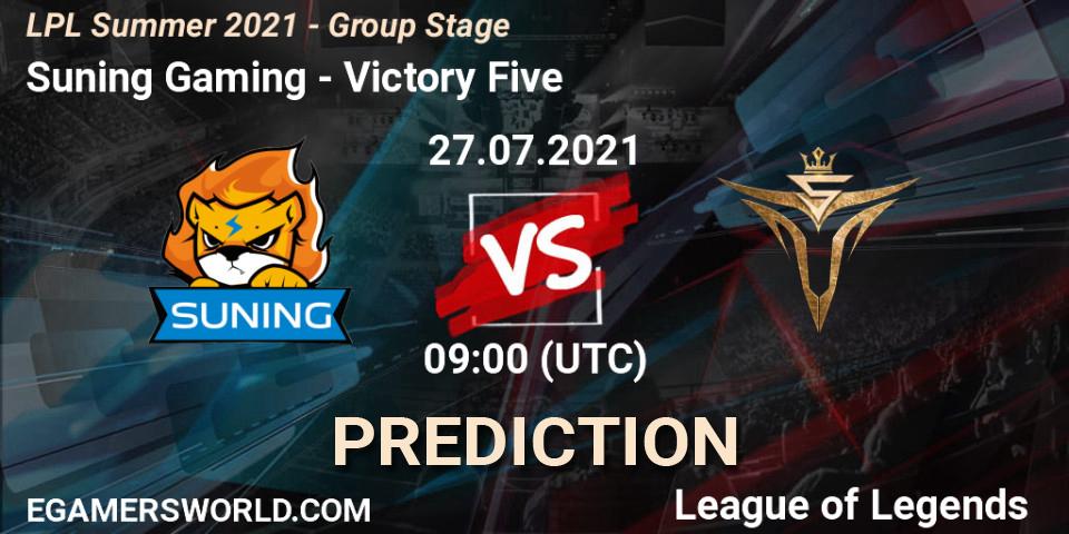 Suning Gaming - Victory Five: прогноз. 27.07.2021 at 09:00, LoL, LPL Summer 2021 - Group Stage