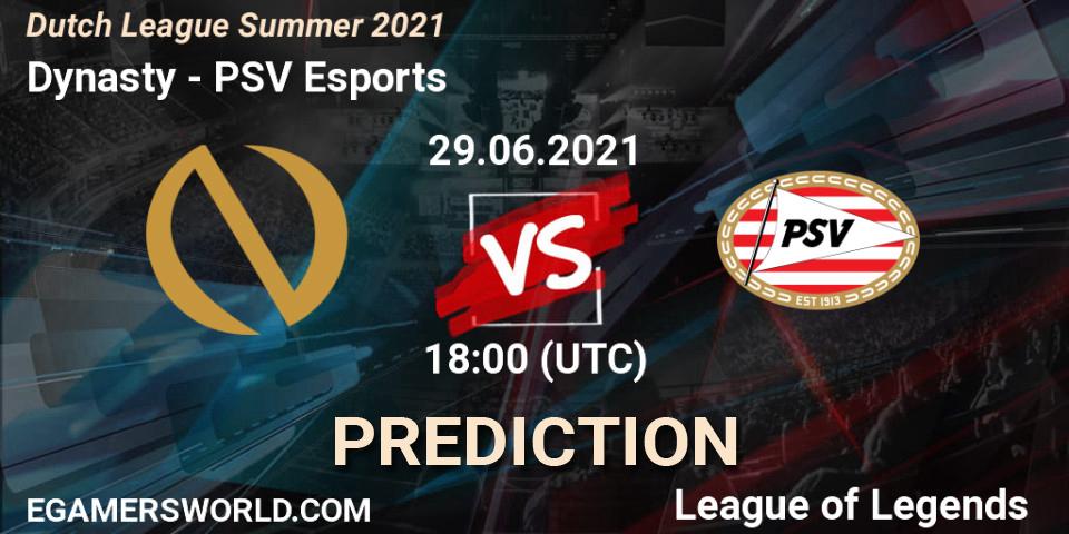 Dynasty - PSV Esports: прогноз. 01.06.2021 at 19:00, LoL, Dutch League Summer 2021