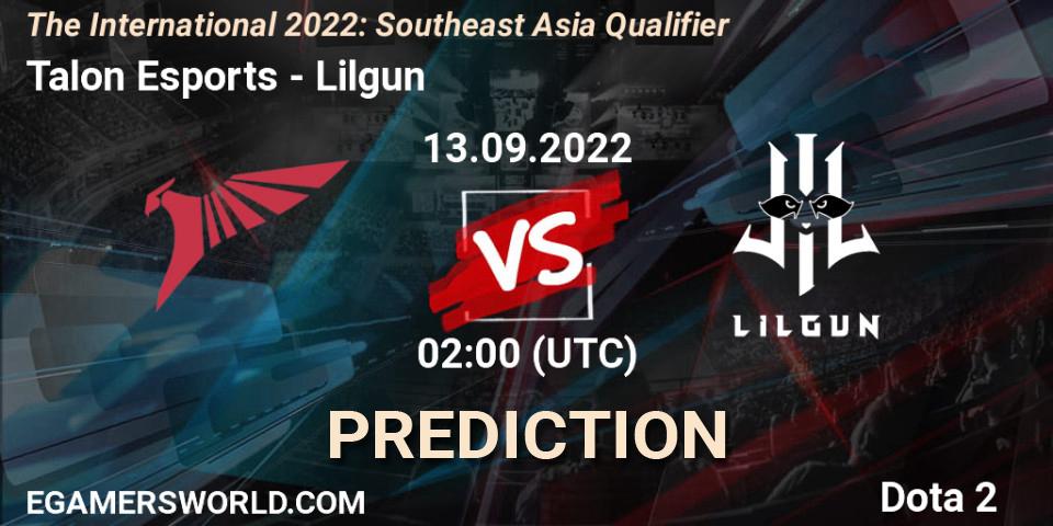 Talon Esports - Lilgun: прогноз. 13.09.2022 at 02:11, Dota 2, The International 2022: Southeast Asia Qualifier