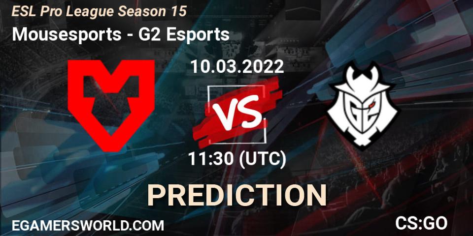 Mousesports - G2 Esports: прогноз. 10.03.22, CS2 (CS:GO), ESL Pro League Season 15