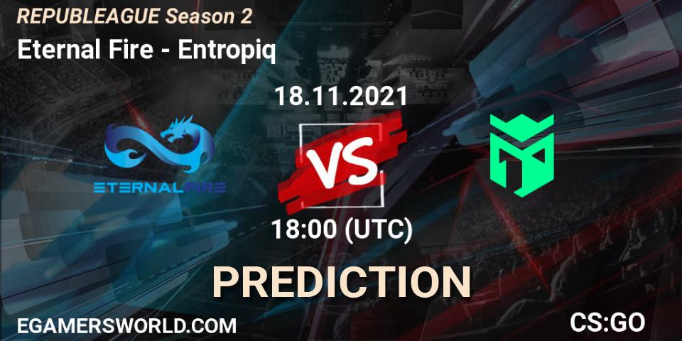 Eternal Fire - Entropiq: прогноз. 18.11.2021 at 19:20, Counter-Strike (CS2), REPUBLEAGUE Season 2