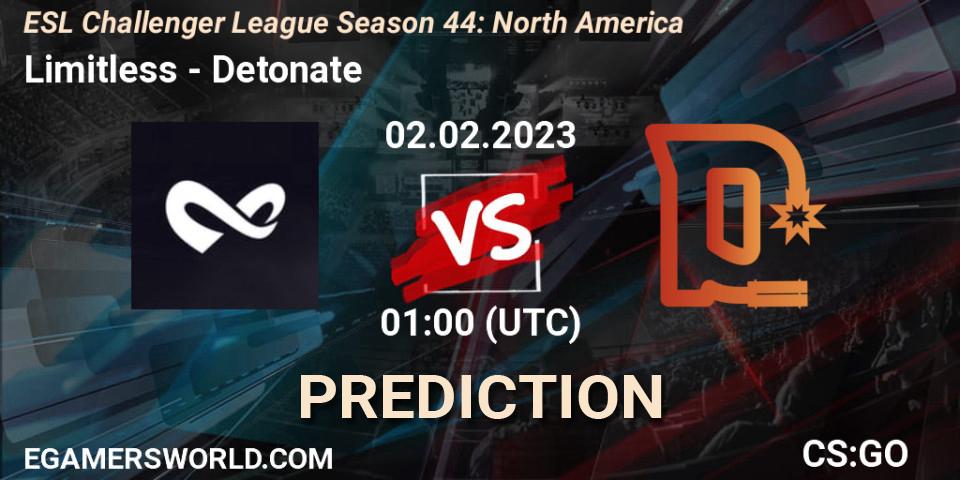 Limitless - Detonate: прогноз. 02.03.23, CS2 (CS:GO), ESL Challenger League Season 44: North America
