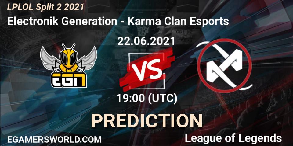 Electronik Generation - Karma Clan Esports: прогноз. 22.06.2021 at 19:00, LoL, LPLOL Split 2 2021