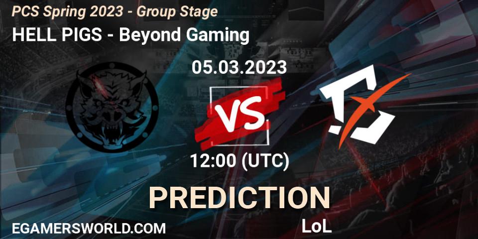 HELL PIGS - Beyond Gaming: прогноз. 19.02.2023 at 10:15, LoL, PCS Spring 2023 - Group Stage