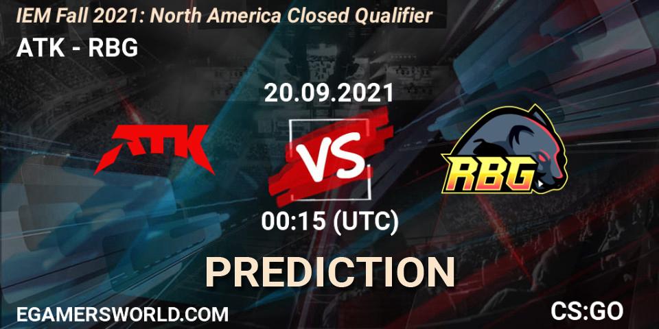 ATK - RBG: прогноз. 20.09.2021 at 00:15, Counter-Strike (CS2), IEM Fall 2021: North America Closed Qualifier