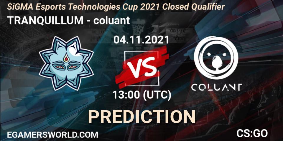 TRANQUILLUM - coluant: прогноз. 04.11.2021 at 13:15, Counter-Strike (CS2), SiGMA Esports Technologies Cup 2021 Closed Qualifier