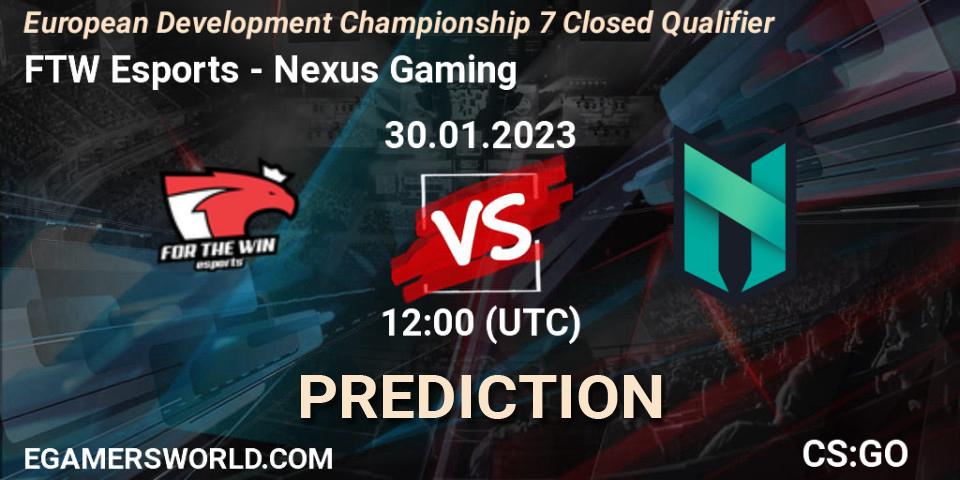 FTW Esports - Nexus Gaming: прогноз. 30.01.23, CS2 (CS:GO), European Development Championship 7 Closed Qualifier