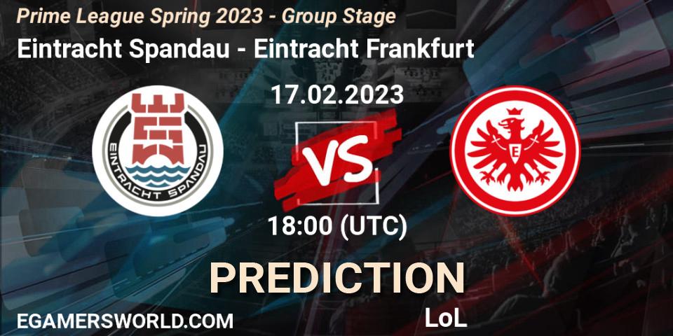 Eintracht Spandau - Eintracht Frankfurt: прогноз. 17.02.2023 at 18:00, LoL, Prime League Spring 2023 - Group Stage