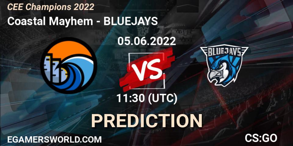 Coastal Mayhem - BLUEJAYS: прогноз. 05.06.2022 at 11:30, Counter-Strike (CS2), CEE Champions 2022