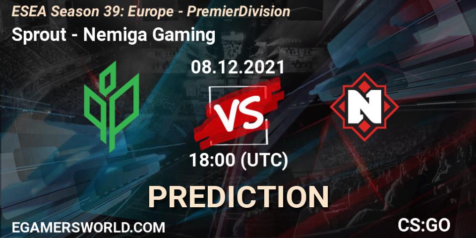 Sprout - Nemiga Gaming: прогноз. 08.12.2021 at 18:00, Counter-Strike (CS2), ESEA Season 39: Europe - Premier Division