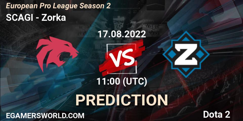 SCAGI - Zorka: прогноз. 17.08.2022 at 11:11, Dota 2, European Pro League Season 2