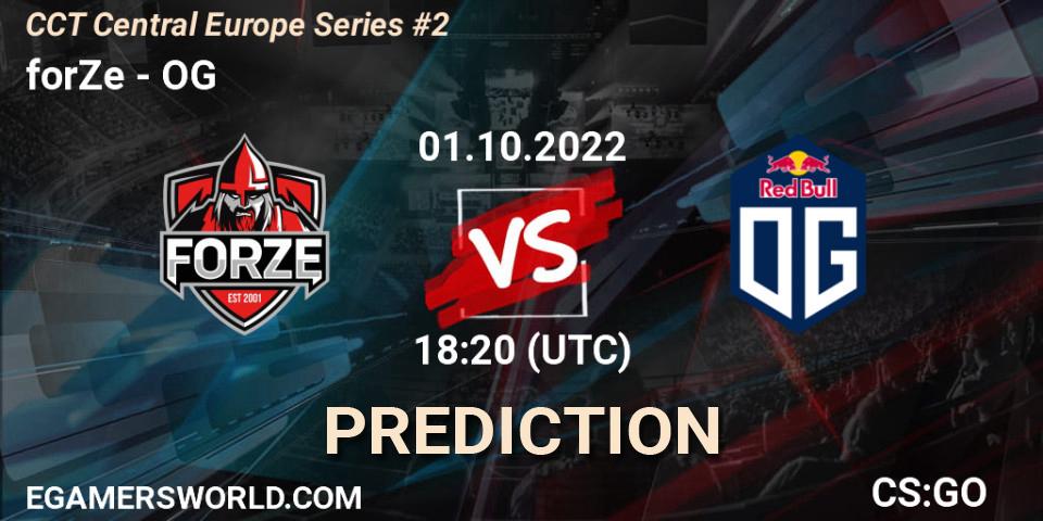 forZe - OG: прогноз. 01.10.2022 at 18:20, Counter-Strike (CS2), CCT Central Europe Series #2