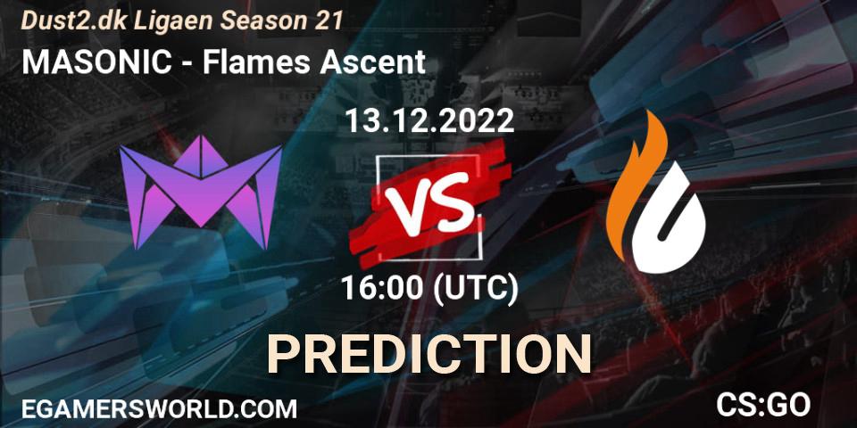 MASONIC - Flames Ascent: прогноз. 13.12.2022 at 15:20, Counter-Strike (CS2), Dust2.dk Ligaen Season 21