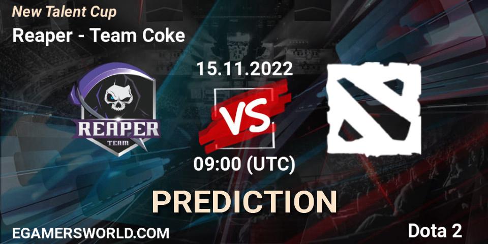 Reaper Hashtag - Team Coke: прогноз. 15.11.2022 at 10:05, Dota 2, New Talent Cup