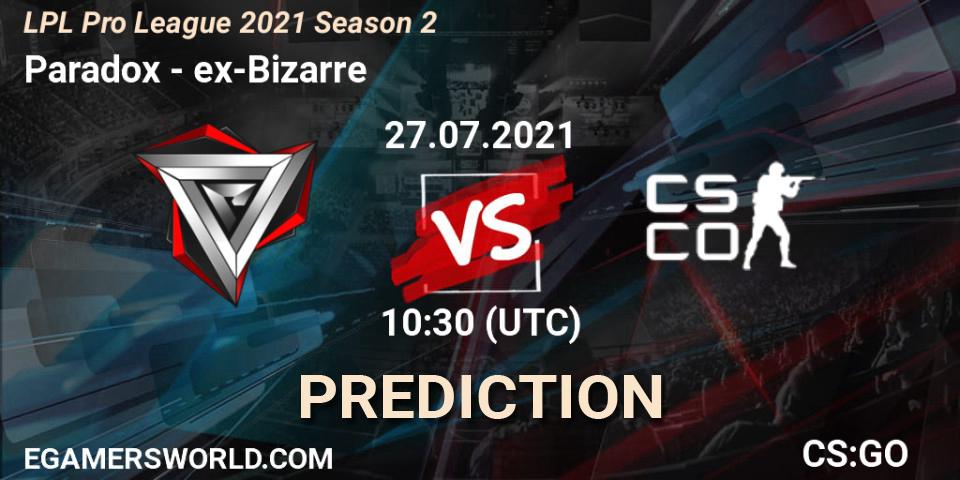 Paradox - Ground Zero: прогноз. 27.07.2021 at 11:00, Counter-Strike (CS2), LPL Pro League 2021 Season 2