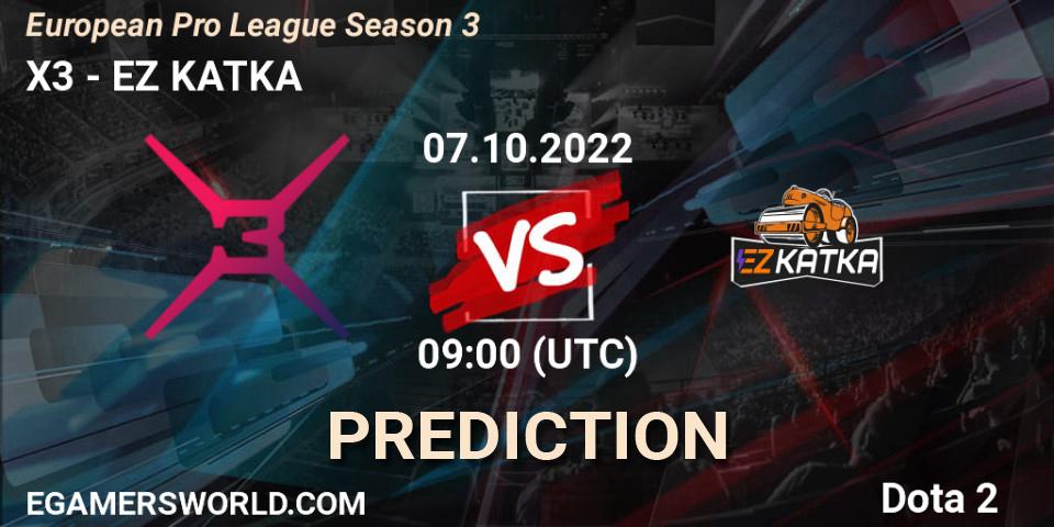 X3 - Monaspa: прогноз. 07.10.2022 at 09:03, Dota 2, European Pro League Season 3 