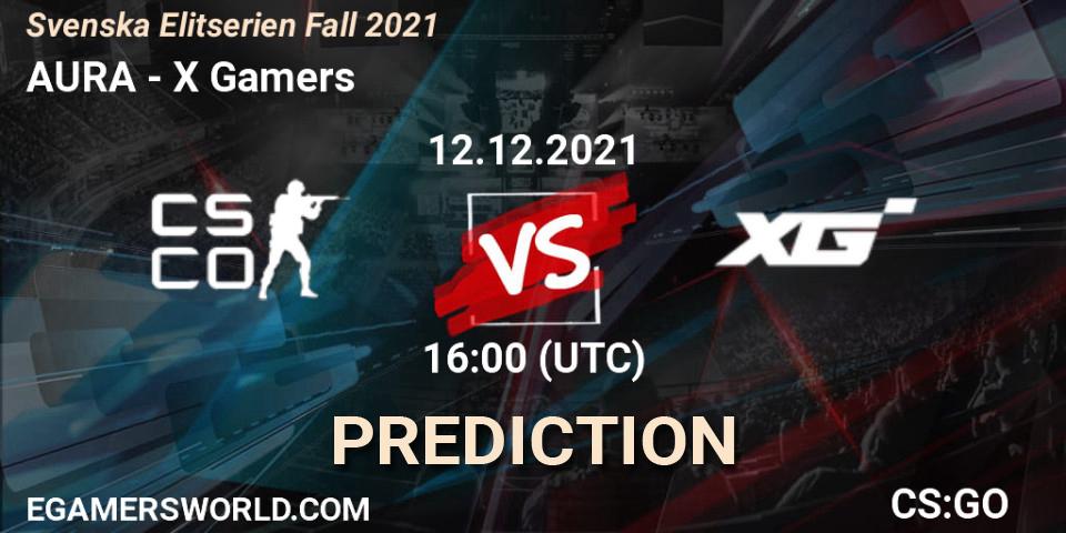 AURA - X Gamers: прогноз. 12.12.2021 at 16:20, Counter-Strike (CS2), Svenska Elitserien Fall 2021