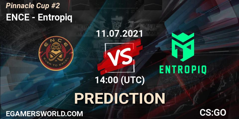 ENCE - Entropiq: прогноз. 11.07.2021 at 14:00, Counter-Strike (CS2), Pinnacle Cup #2