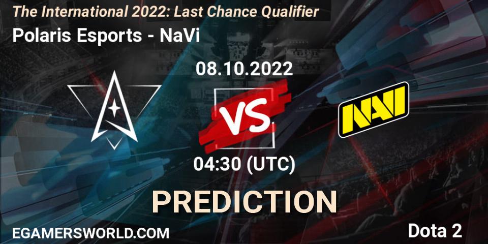 Polaris Esports - NaVi: прогноз. 08.10.2022 at 04:30, Dota 2, The International 2022: Last Chance Qualifier