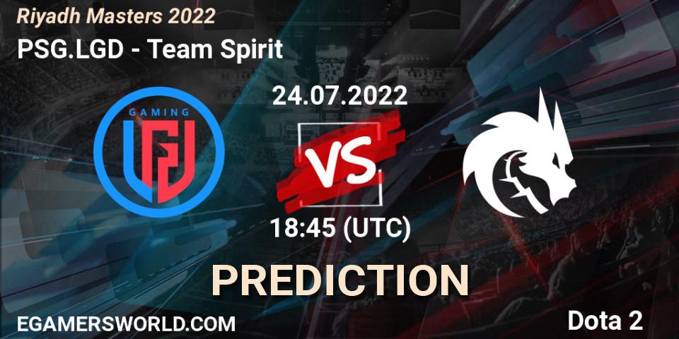 PSG.LGD - Team Spirit: прогноз. 24.07.2022 at 18:52, Dota 2, Riyadh Masters 2022