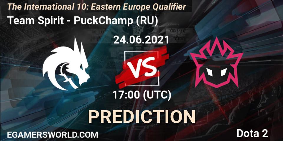 Team Spirit - PuckChamp (RU): прогноз. 24.06.2021 at 18:05, Dota 2, The International 10: Eastern Europe Qualifier