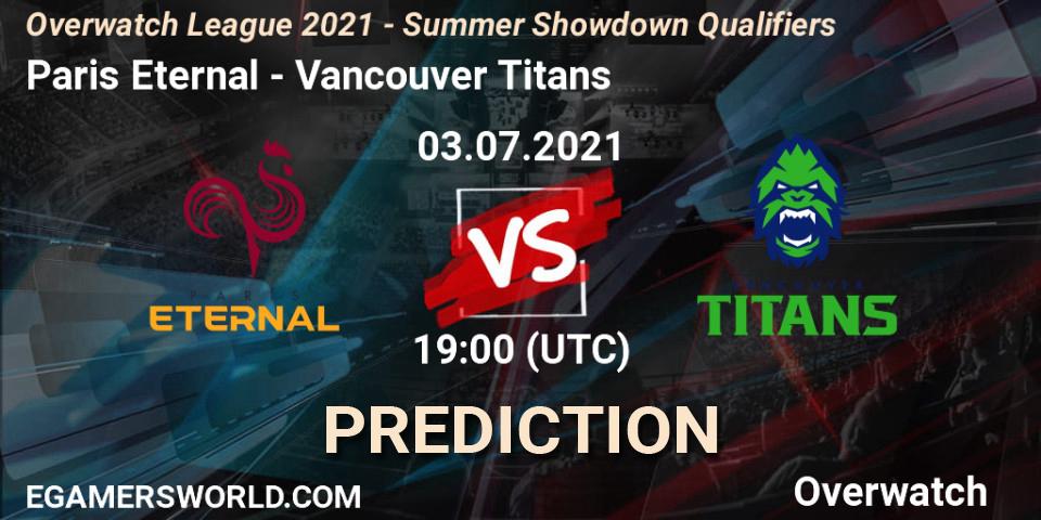 Paris Eternal - Vancouver Titans: прогноз. 03.07.2021 at 19:00, Overwatch, Overwatch League 2021 - Summer Showdown Qualifiers