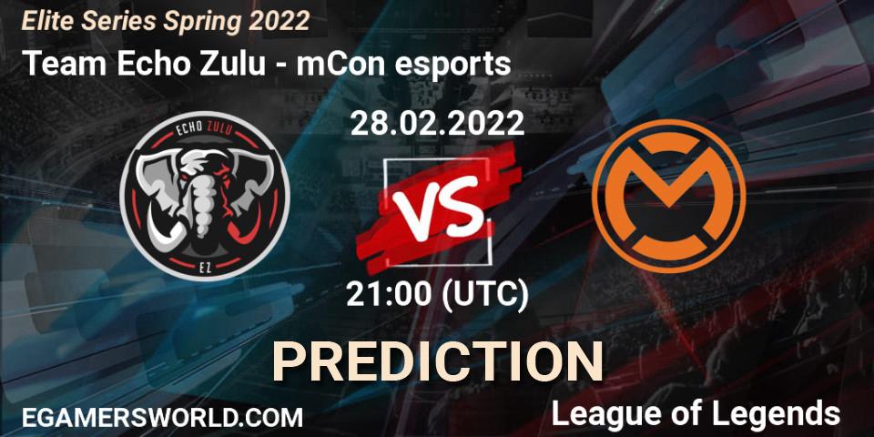 Team Echo Zulu - mCon esports: прогноз. 28.02.2022 at 21:00, LoL, Elite Series Spring 2022