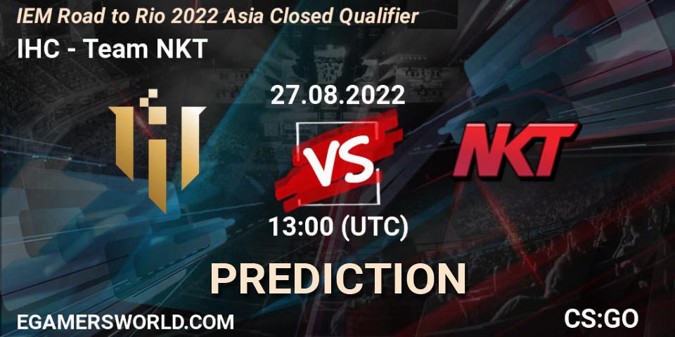 IHC - Team NKT: прогноз. 27.08.22, CS2 (CS:GO), IEM Road to Rio 2022 Asia Closed Qualifier