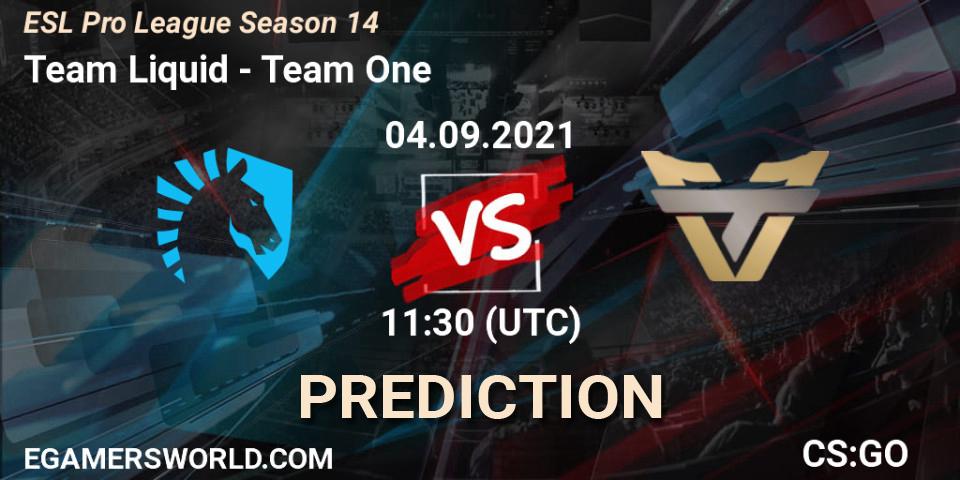 Team Liquid - Team One: прогноз. 04.09.2021 at 11:30, Counter-Strike (CS2), ESL Pro League Season 14