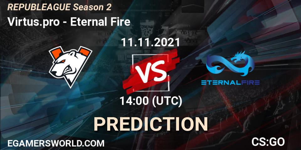 Virtus.pro - Eternal Fire: прогноз. 11.11.2021 at 15:00, Counter-Strike (CS2), REPUBLEAGUE Season 2
