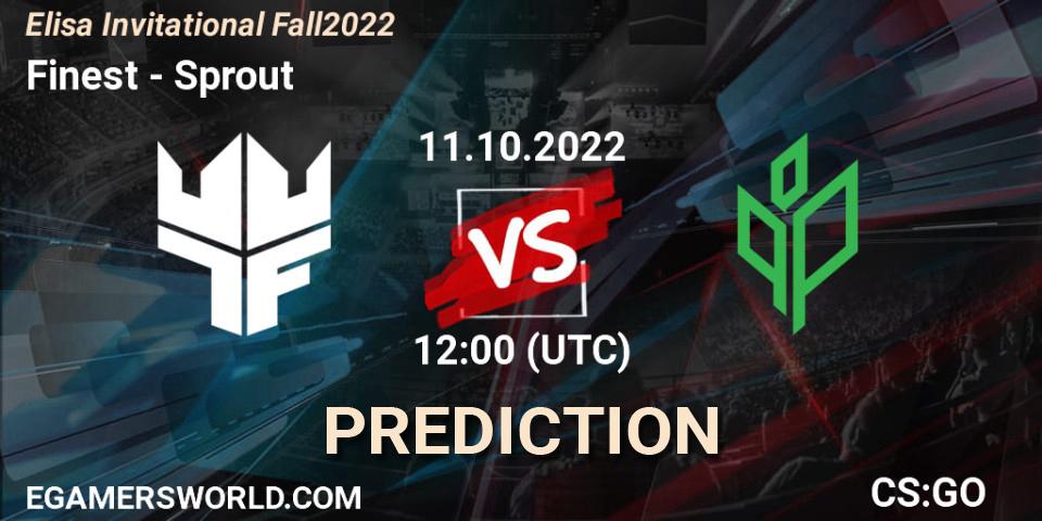 Finest - Sprout: прогноз. 11.10.2022 at 12:20, Counter-Strike (CS2), Elisa Invitational Fall 2022