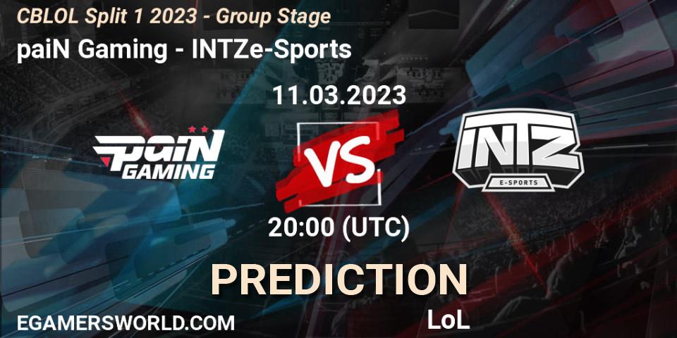 paiN Gaming - INTZ e-Sports: прогноз. 11.03.2023 at 20:10, LoL, CBLOL Split 1 2023 - Group Stage