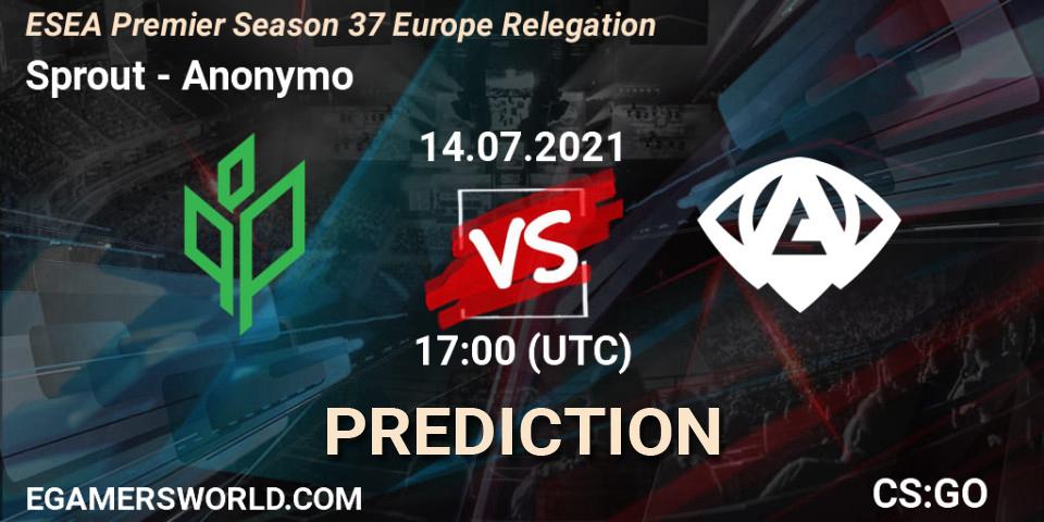 Sprout - Anonymo: прогноз. 14.07.2021 at 17:00, Counter-Strike (CS2), ESEA Premier Season 37 Europe Relegation