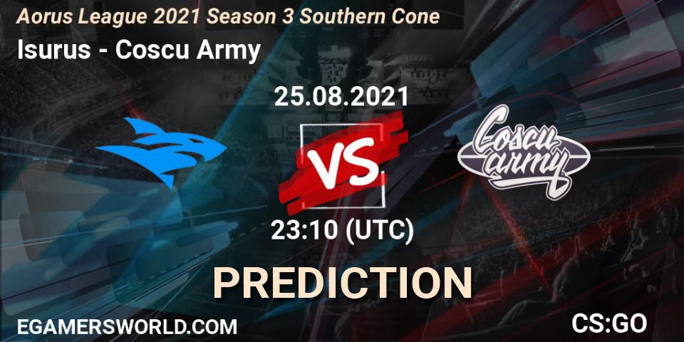 Isurus - Coscu Army: прогноз. 25.08.2021 at 23:00, Counter-Strike (CS2), Aorus League 2021 Season 3 Southern Cone