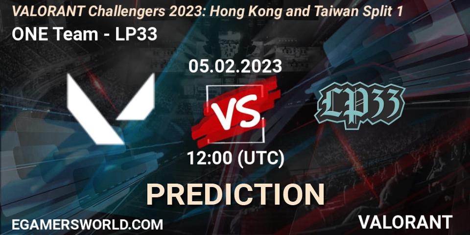ONE Team - LP33: прогноз. 05.02.23, VALORANT, VALORANT Challengers 2023: Hong Kong and Taiwan Split 1