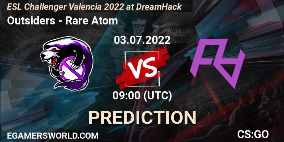Outsiders - Rare Atom: прогноз. 03.07.2022 at 09:00, Counter-Strike (CS2), ESL Challenger Valencia 2022 at DreamHack