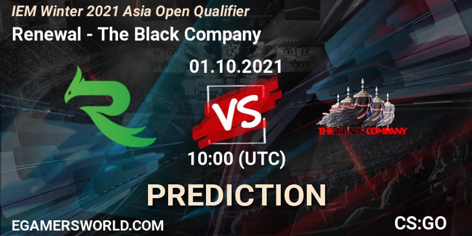 Renewal - The Black Company: прогноз. 01.10.2021 at 11:30, Counter-Strike (CS2), IEM Winter 2021 Asia Open Qualifier