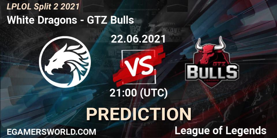 White Dragons - GTZ Bulls: прогноз. 22.06.21, LoL, LPLOL Split 2 2021