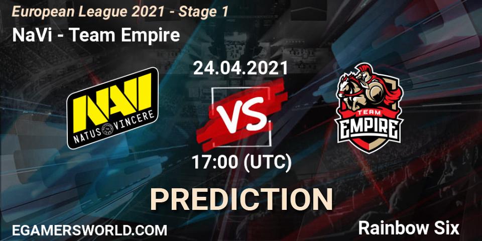 NaVi - Team Empire: прогноз. 24.04.21, Rainbow Six, European League 2021 - Stage 1
